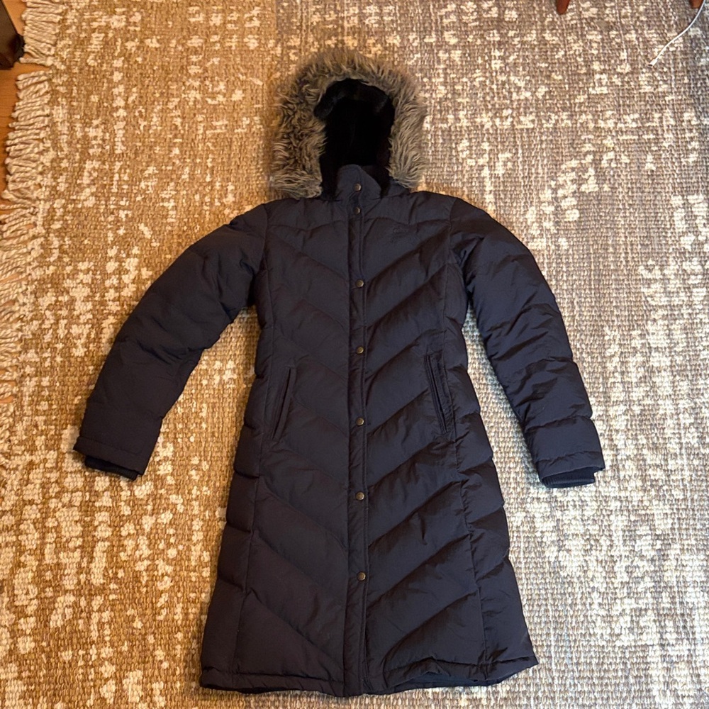 Polo by Ralph Lauren Women's Black Puffer Coat with Faux Fur Hood